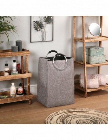 CESTA DE ROPA C/ASAS GRIS CLAR