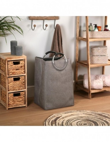 CESTA DE ROPA C/ASAS GRIS OSCU