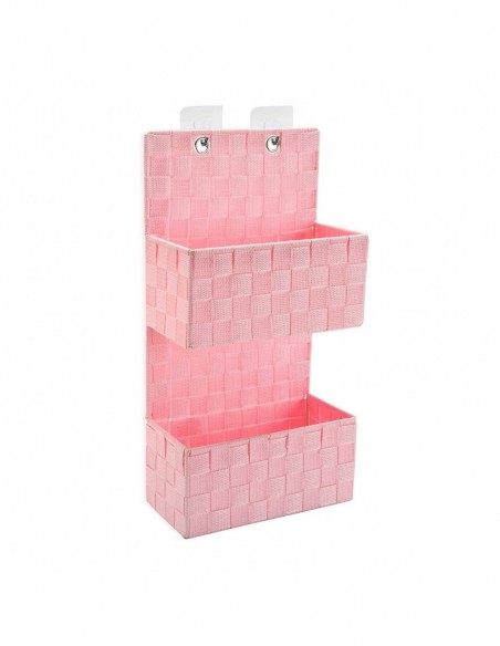 CESTA DOBLE DE COLGAR ROSA PAS