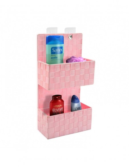 CESTA DOBLE DE COLGAR ROSA PAS