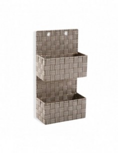 CESTA DOBLE DE COLGAR BEIGE+GR