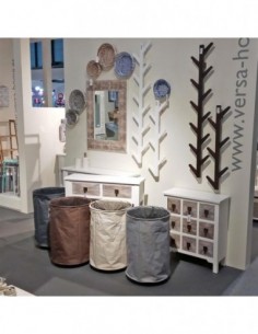 CESTO ROPA REDONDO MARRON RUED 2