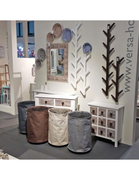 CESTO ROPA REDONDO MARRON RUED