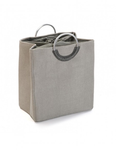 CESTA ROPA DOBLE GRIS