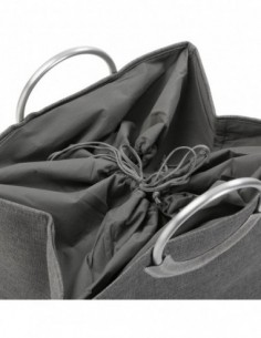 CESTA ROPA DOBLE GRIS OSCURO 2