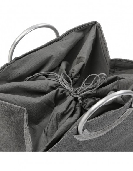 CESTA ROPA DOBLE GRIS OSCURO