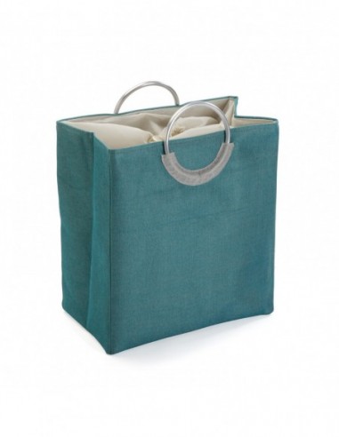 CESTA ROPA DOBLE AZUL