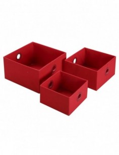 SET 3 CESTAS CUADRADAS ROJAS