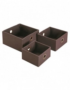 SET 3 CESTAS CUADRADAS CHOCO