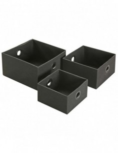 SET 3 CESTAS CUADRADAS NEGRAS