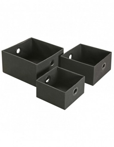 SET 3 CESTAS CUADRADAS NEGRAS