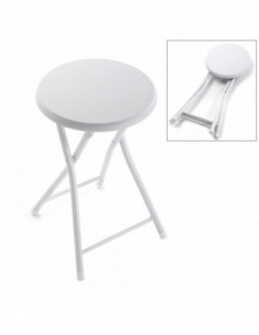 TABURETE PLEGABLE BAÑO BLANCO