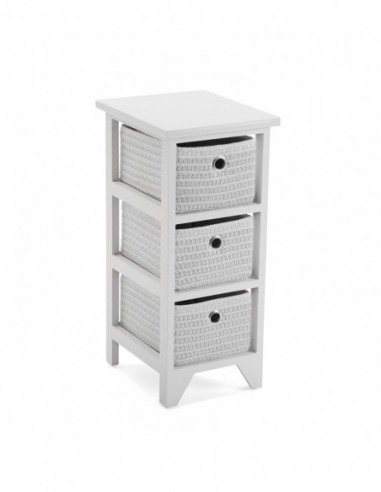 CAJONERA BAÑO 3 CESTAS BLANCA