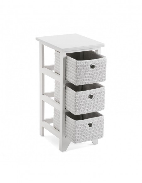 CAJONERA BAÑO 3 CESTAS BLANCA