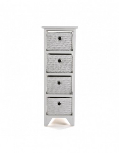 CAJONERA BAÑO 4 CESTAS BLANCA