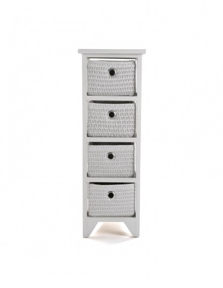 CAJONERA BAÑO 4 CESTAS BLANCA