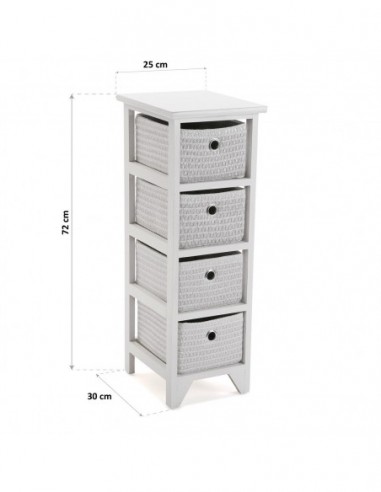 CAJONERA BAÑO 4 CESTAS BLANCA