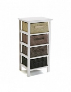 CAJONERA BAÑO 4 CESTAS MARRON