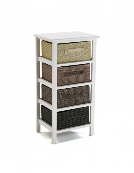 CAJONERA BAÑO 4 CESTAS MARRON