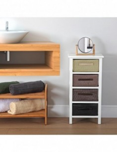 CAJONERA BAÑO 4 CESTAS MARRON 2