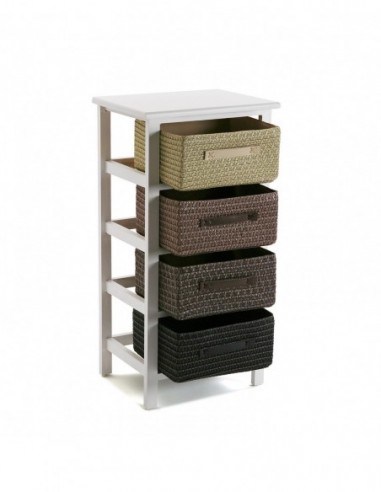 CAJONERA BAÑO 4 CESTAS MARRON