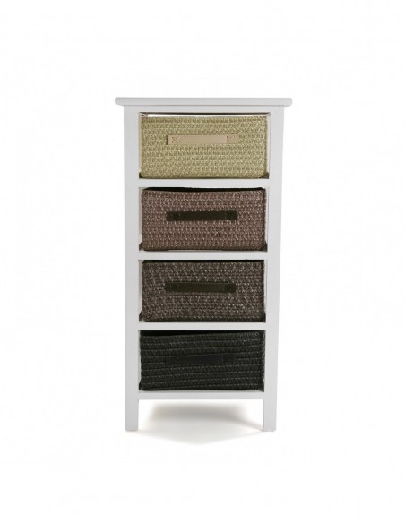 CAJONERA BAÑO 4 CESTAS MARRON