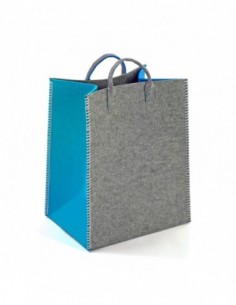 CESTA GRIS-TURQUESA