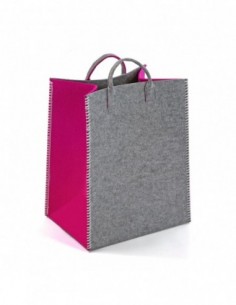 CESTA GRIS-FUCSIA