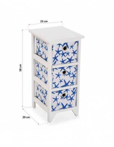 CAJONERA 3 CESTAS BLUE SEA