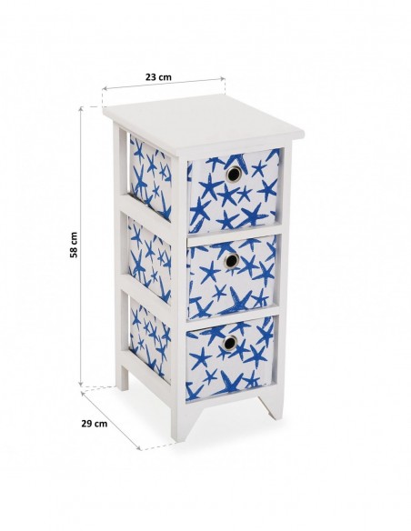 CAJONERA 3 CESTAS BLUE SEA