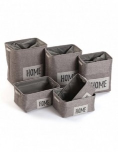 SET 6 CESTAS GRIS OSCURO