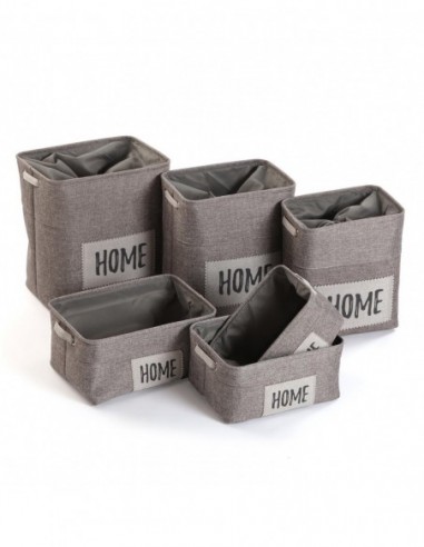 SET 6 CESTAS GRIS OSCURO