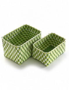 SET 2 CESTAS 3D RECTANG VERDES
