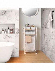 CESTA ROPA C/RUEDAS WHITE 2