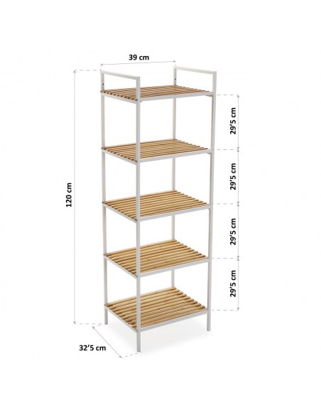 ESTANTERIA 5 BALDAS WHITE