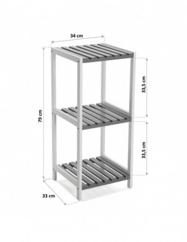 ESTANTERIA 3  BALDAS BLANCA