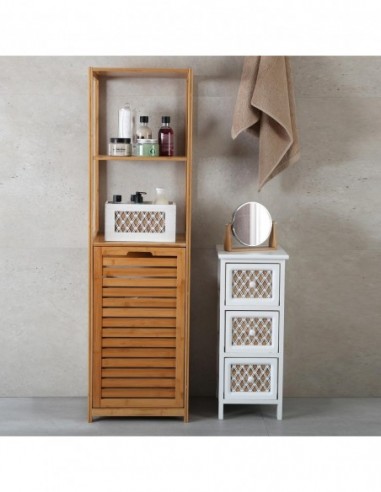 ESTANTERIA /CESTA ROPA BAMBU