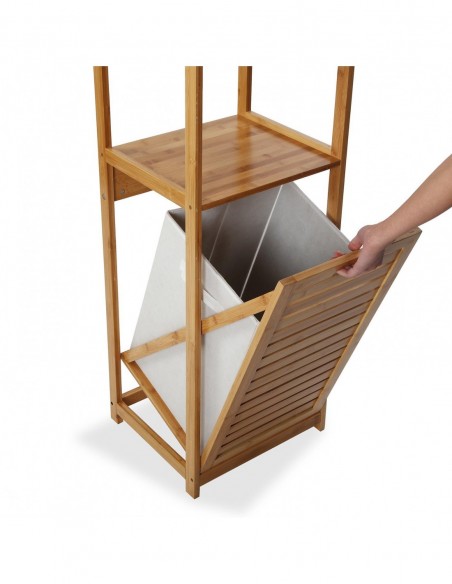 ESTANTERIA /CESTA ROPA BAMBU