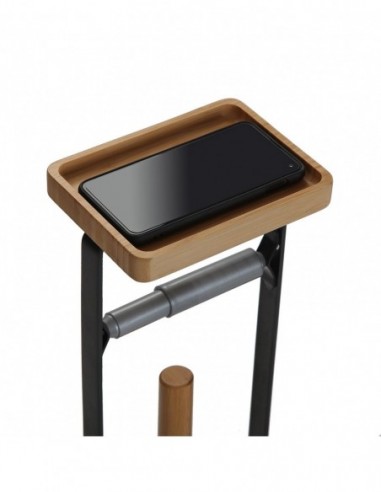 PORTARROLLOS METAL NEGRO BAMBU