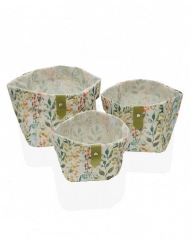 SET 3 CESTAS CUADR. ACUARELA