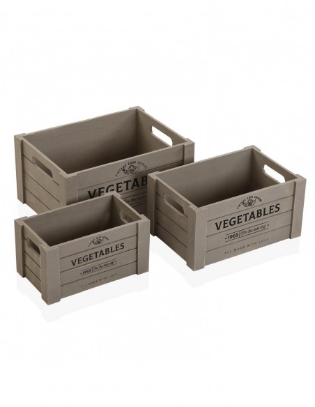 SET DE 3 CAJAS DE MADERA VEGET
