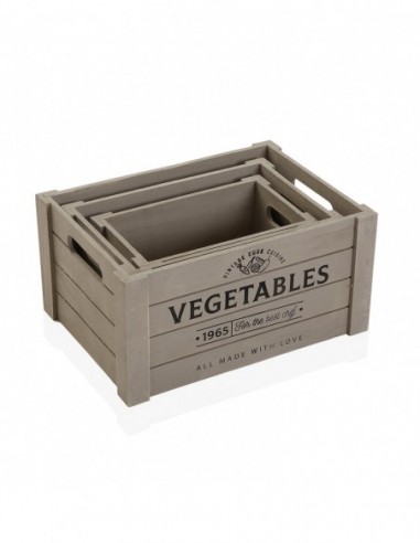 SET DE 3 CAJAS DE MADERA VEGET