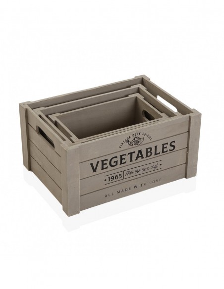 SET DE 3 CAJAS DE MADERA VEGET