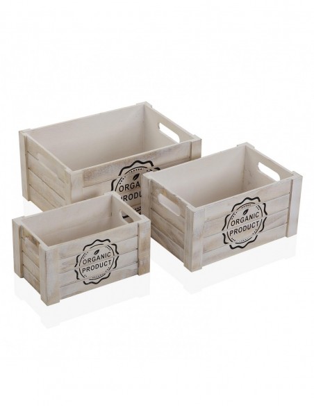 SET DE 3 CAJAS DE MADERA ORGA
