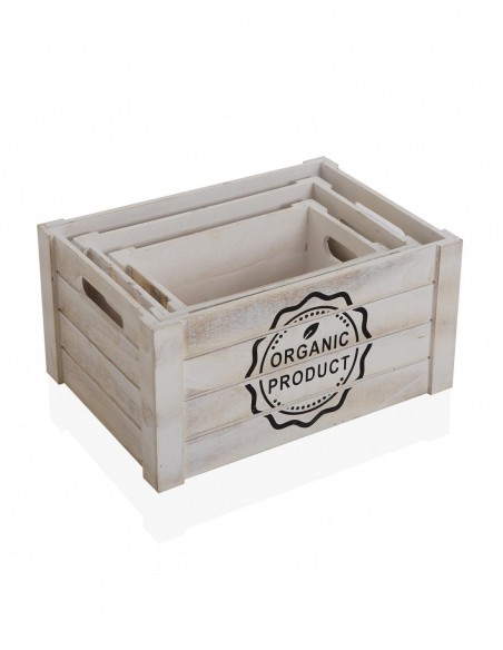 SET DE 3 CAJAS DE MADERA ORGA