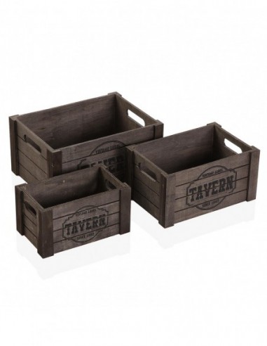 SET DE 3 CAJAS DE MADERA TAVE