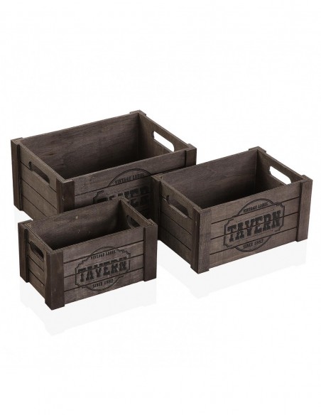 SET DE 3 CAJAS DE MADERA TAVE