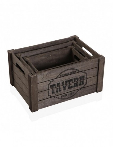 SET DE 3 CAJAS DE MADERA TAVE