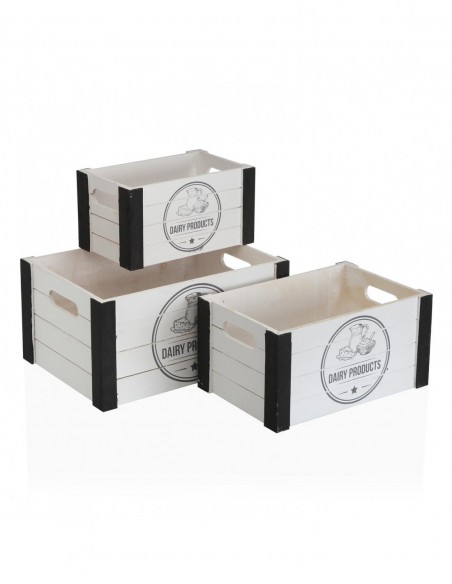 SET DE 3 CAJAS MADERA DAIRY