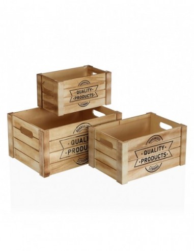 SET DE 3 CAJAS MADERA QUALITY